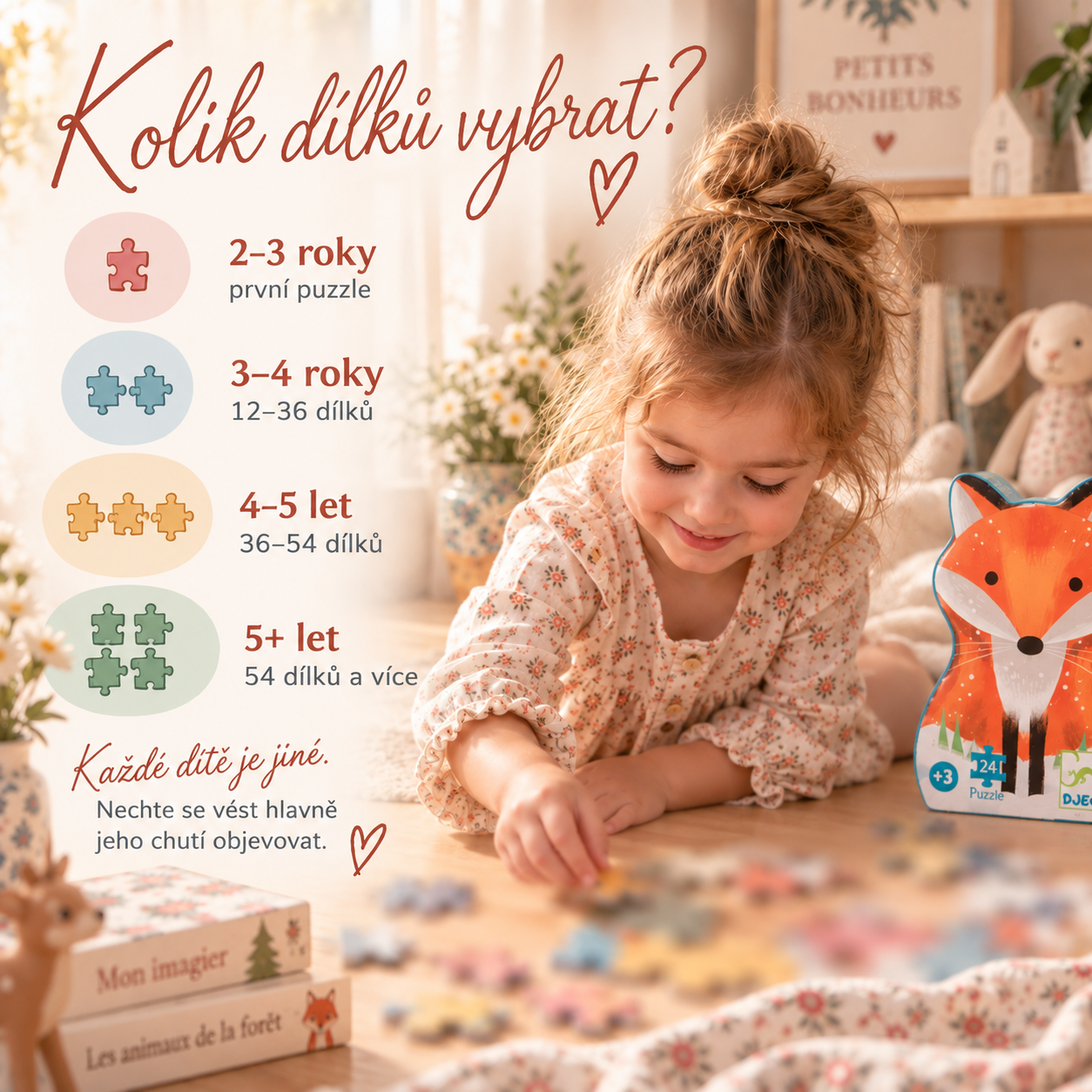 Kolik dílků puzzle vybrat pro dítě